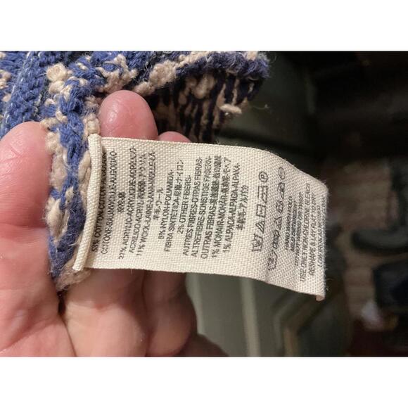 Free People Multi-Patterned Wool/Alpaca/Mohair Sweater with Cowl Neck Medium - Picture 8 of 10